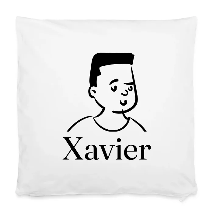 Housse de coussin personnalisée au prénom Xavier