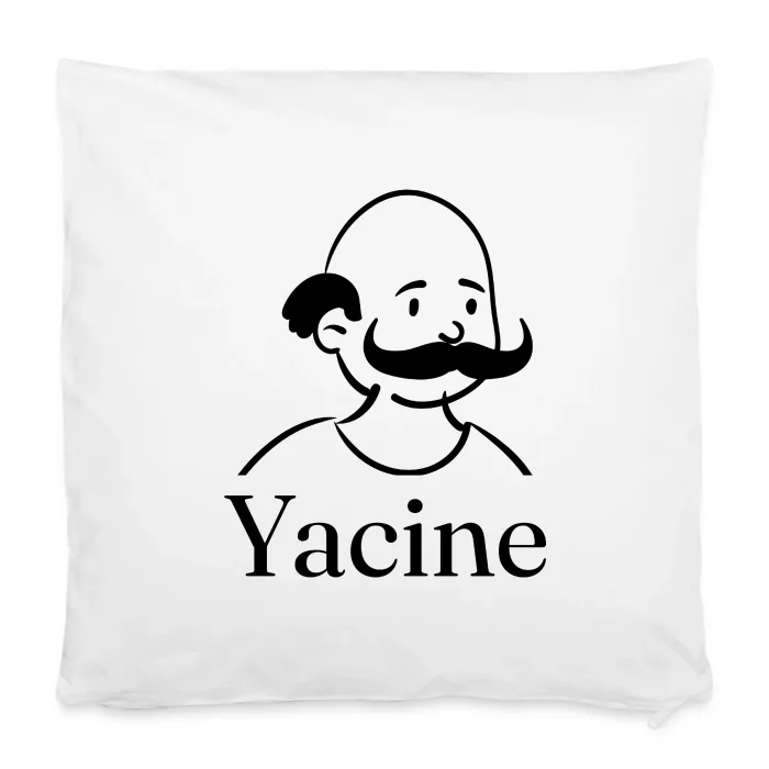 Housse de coussin personnalisée au prénom Yacine