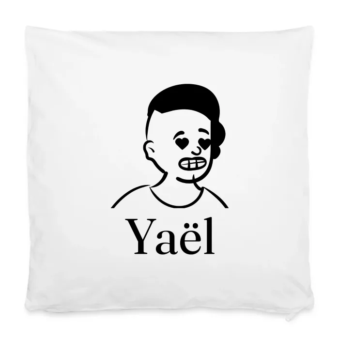 Housse de coussin personnalisée au prénom Yaël