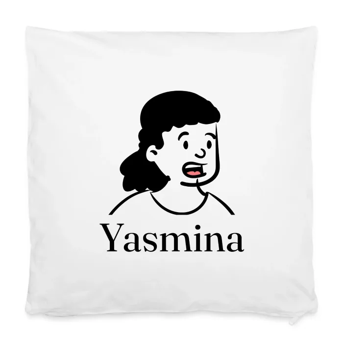 Housse de coussin personnalisée au prénom Yasmina