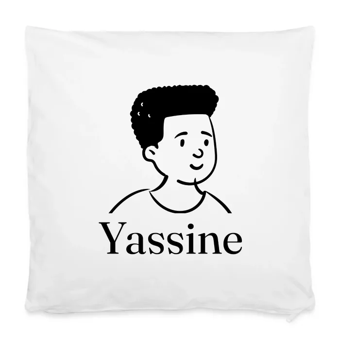 Housse de coussin personnalisée au prénom Yassine