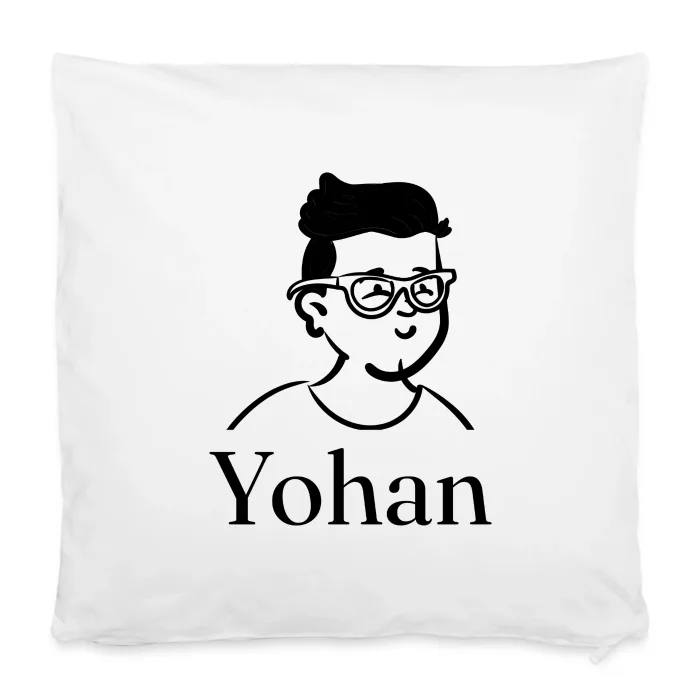 Housse de coussin personnalisée au prénom Yohan