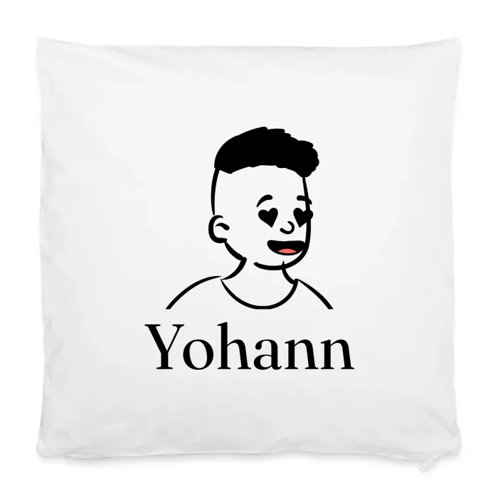 Housse de coussin personnalisée au prénom Yohann