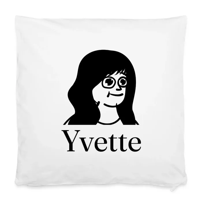 Housse de coussin personnalisée au prénom Yvette