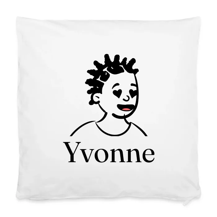 Housse de coussin personnalisée au prénom Yvonne