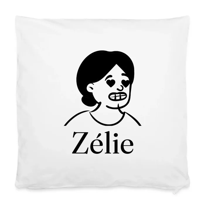 Housse de coussin personnalisée au prénom Zélie