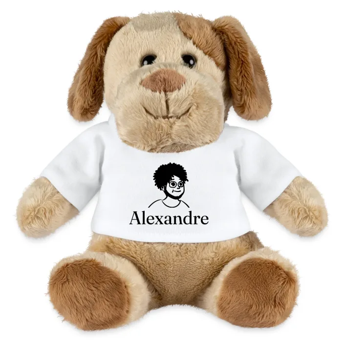 Peluche chien personnalisée au prénom Alexandre