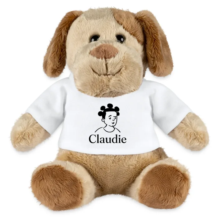 Peluche chien personnalisée au prénom Claudie