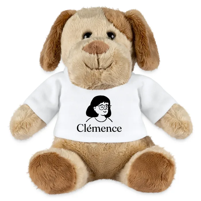 Peluche chien personnalisée au prénom Clémence