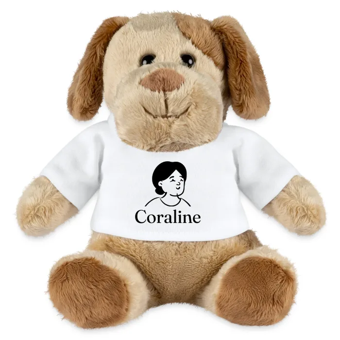 Peluche chien personnalisée au prénom Coraline