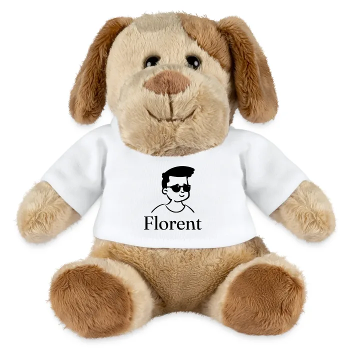 Peluche chien personnalisée au prénom Florent