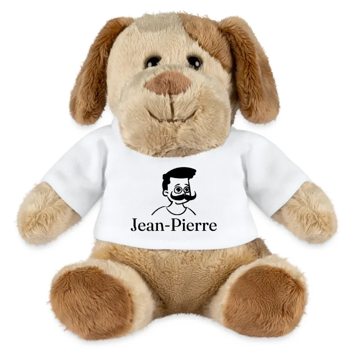 Peluche chien personnalisée au prénom Jean-Pierre