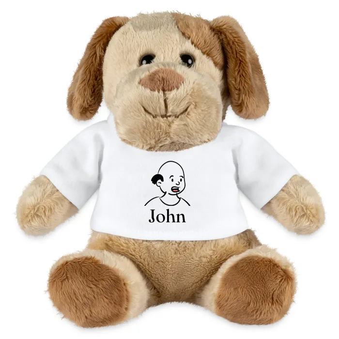 Peluche chien personnalisée au prénom John