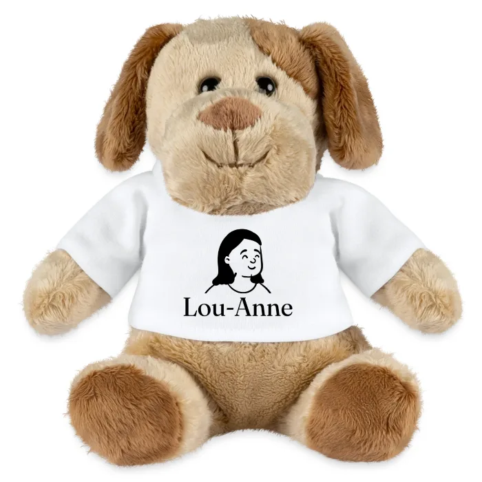 Peluche chien personnalisée au prénom Lou-Anne