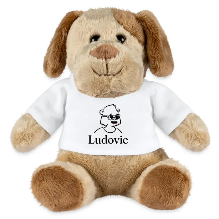 Peluche chien personnalisée au prénom Ludovic