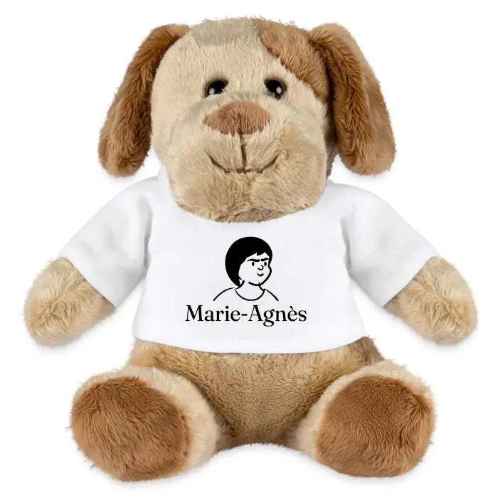 Peluche chien personnalisée au prénom Marie-Agnès