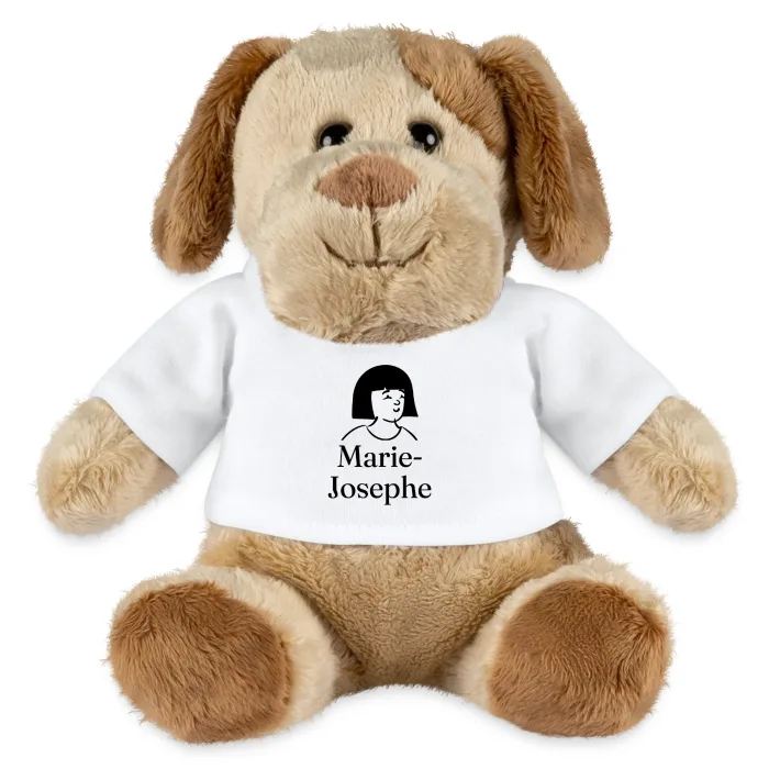 Peluche chien personnalisée au prénom Marie-Josephe