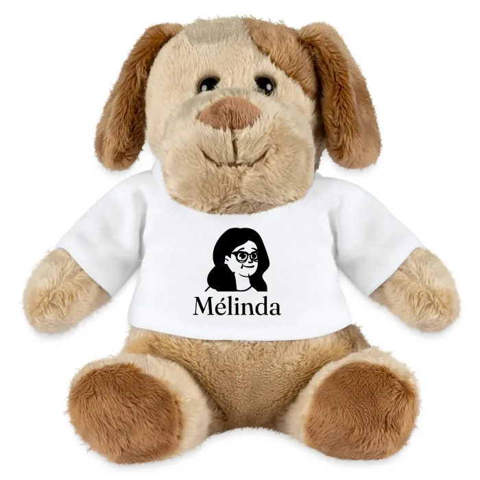 Peluche chien personnalisée au prénom Mélinda