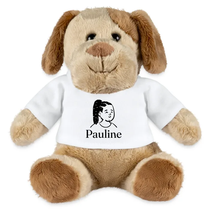 Peluche chien personnalisée au prénom Pauline