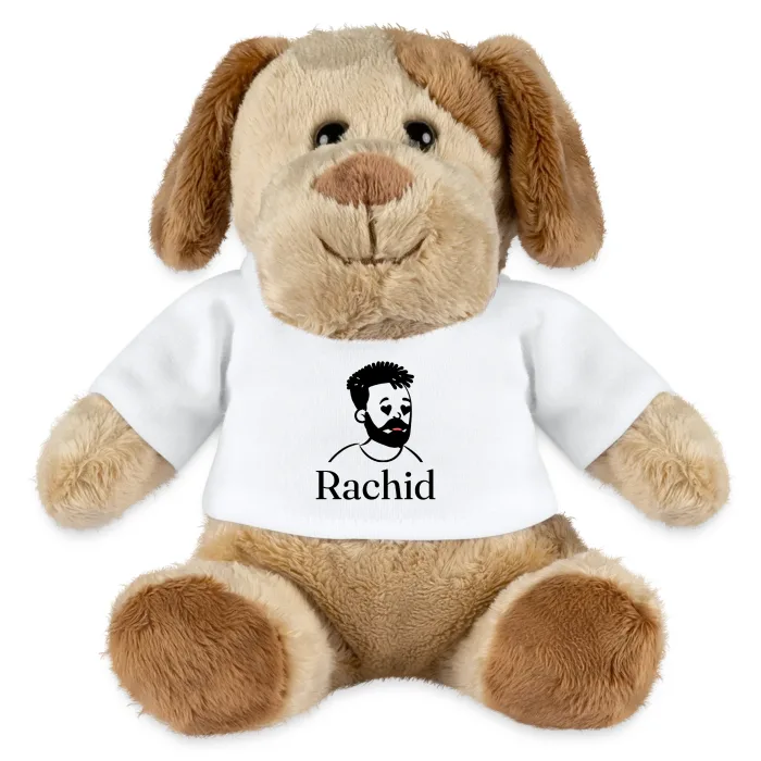Peluche chien personnalisée au prénom Rachid