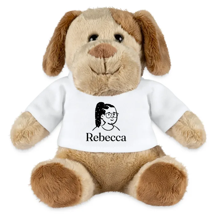 Peluche chien personnalisée au prénom Rebecca
