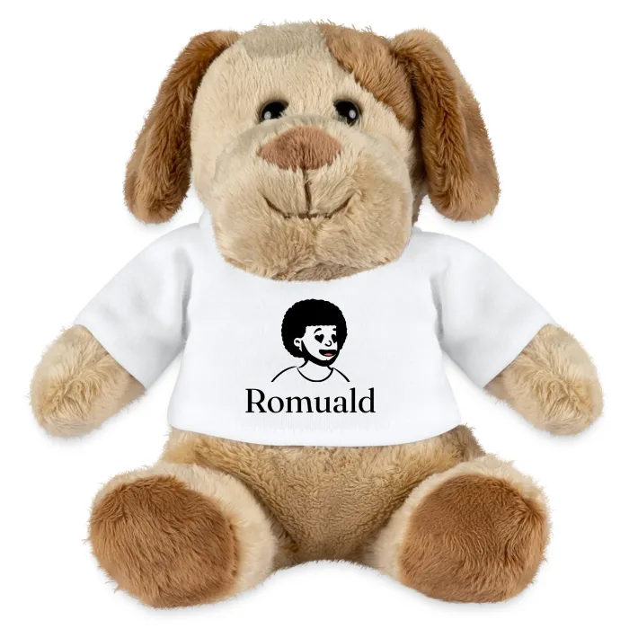 Peluche chien personnalisée au prénom Romuald