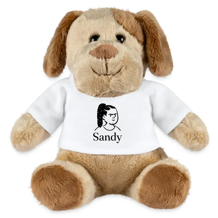 Peluche chien personnalisée au prénom Sandy