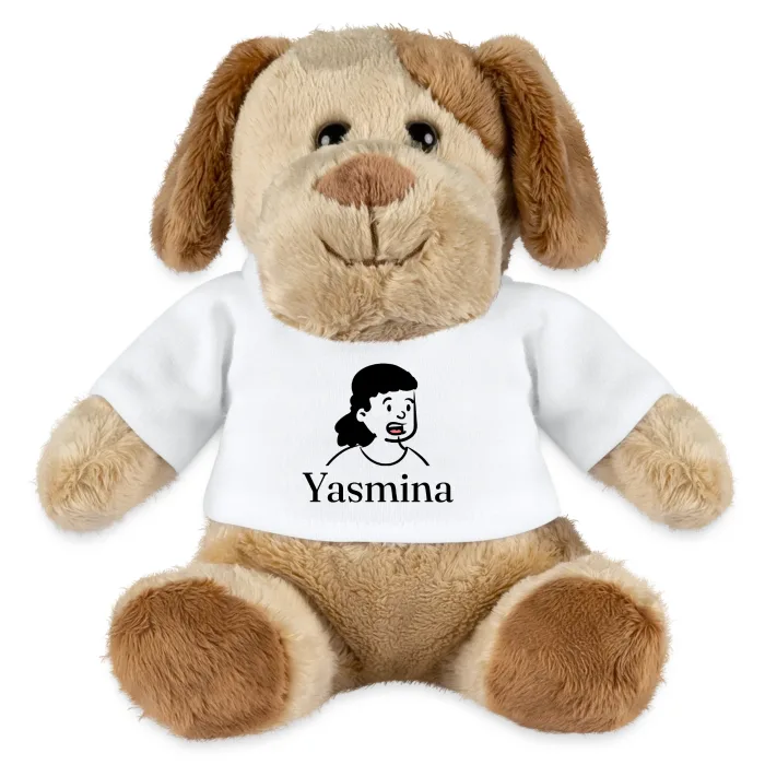 Peluche chien personnalisée au prénom Yasmina