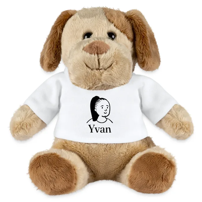Peluche chien personnalisée au prénom Yvan