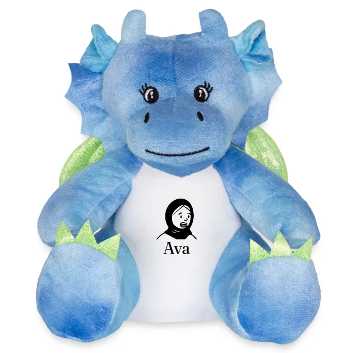 Peluche dragon personnalisée au prénom Ava