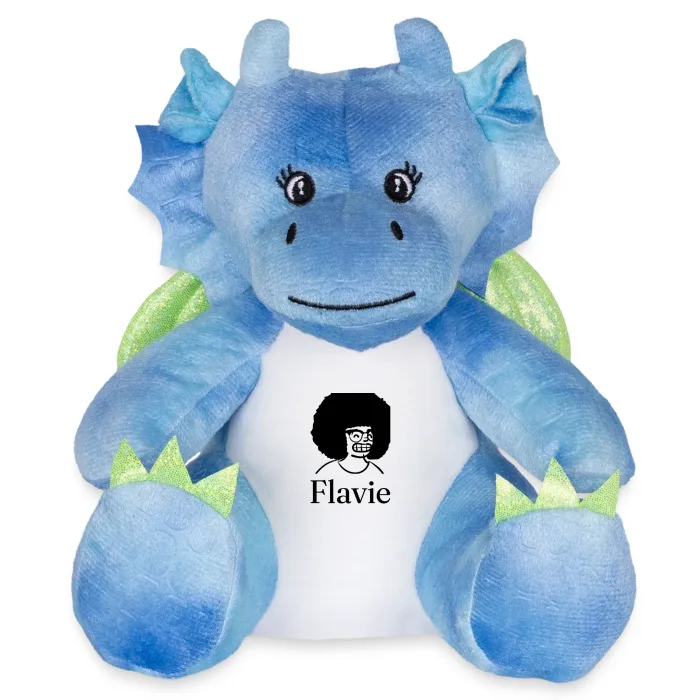 Peluche dragon personnalisée au prénom Flavie