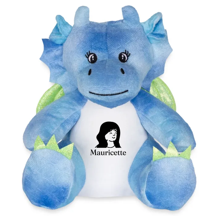 Peluche dragon personnalisée au prénom Mauricette