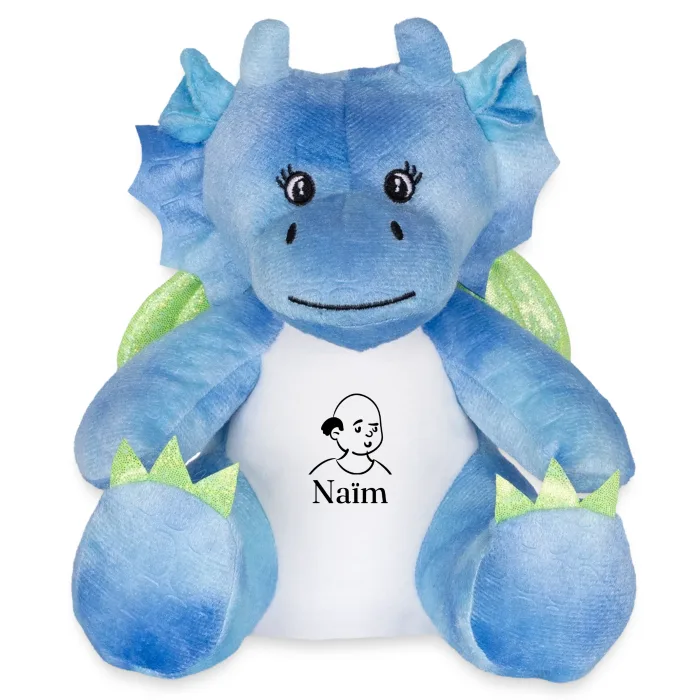 Peluche dragon personnalisée au prénom Naïm