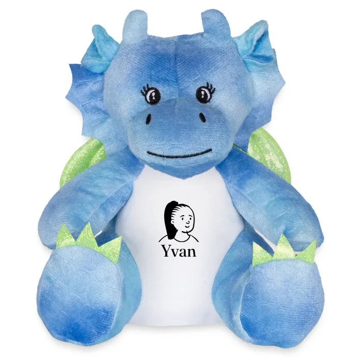 Peluche dragon personnalisée au prénom Yvan