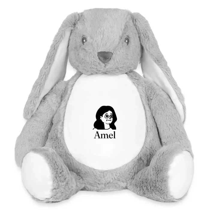 Grande peluche lapin personnalisée au prénom Amel