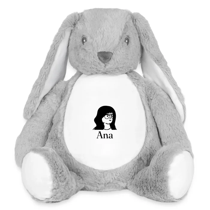Grande peluche lapin personnalisée au prénom Ana