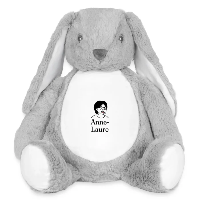 Grande peluche lapin personnalisée au prénom Anne-Laure