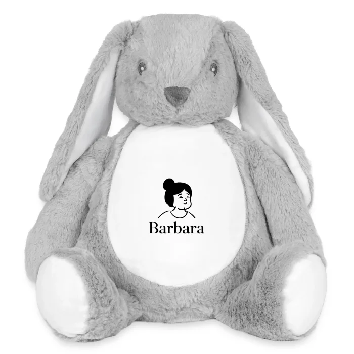 Grande peluche lapin personnalisée au prénom Barbara