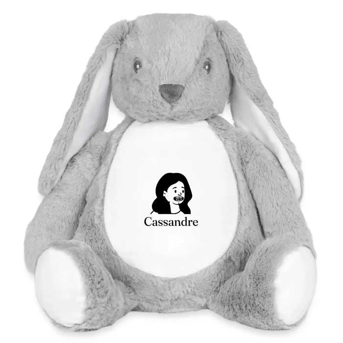 Grande peluche lapin personnalisée au prénom Cassandre