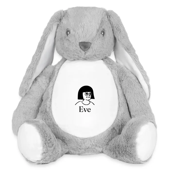Grande peluche lapin personnalisée au prénom Eve