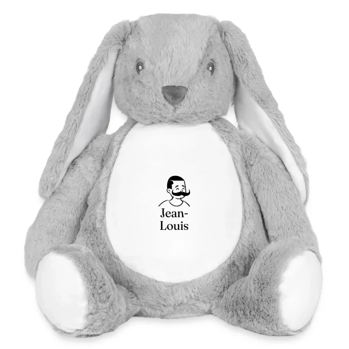 Grande peluche lapin personnalisée au prénom Jean-Louis