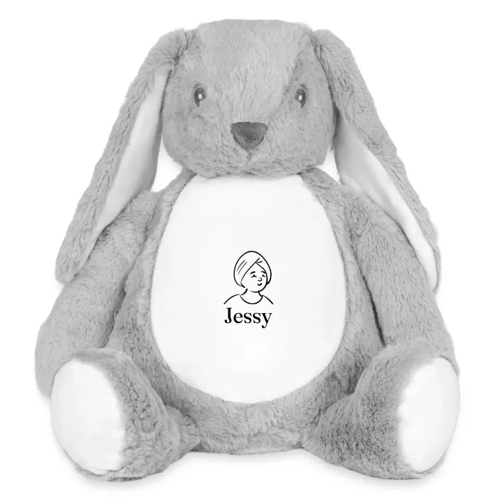 Grande peluche lapin personnalisée au prénom Jessy