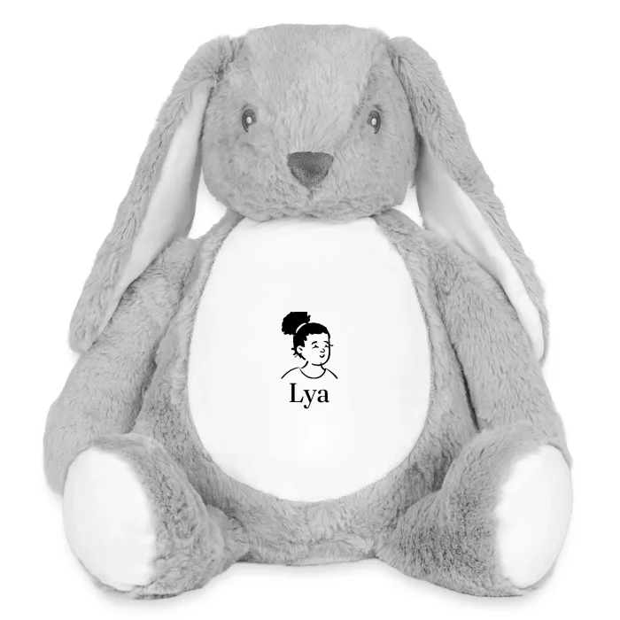 Grande peluche lapin personnalisée au prénom Lya