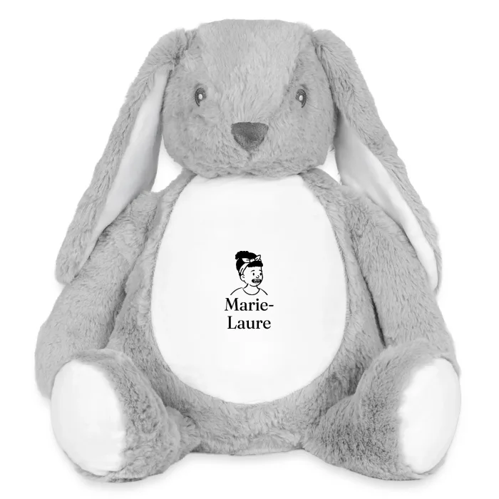 Grande peluche lapin personnalisée au prénom Marie-Laure