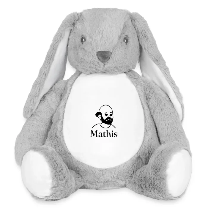 Grande peluche lapin personnalisée au prénom Mathis