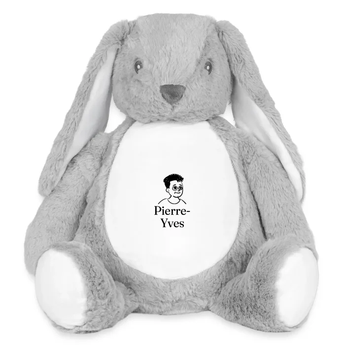 Grande peluche lapin personnalisée au prénom Pierre-Yves