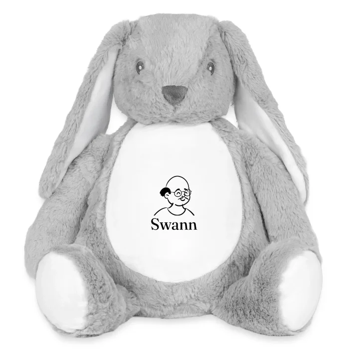 Grande peluche lapin personnalisée au prénom Swann