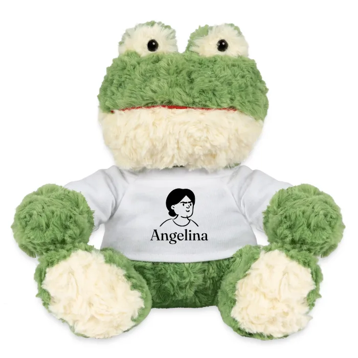 Peluche grenouille personnalisée au prénom Angelina