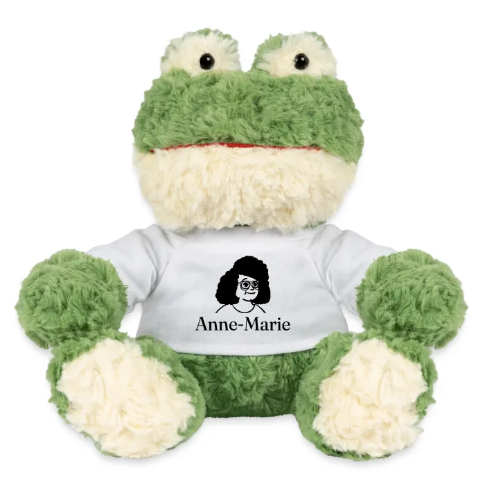 Peluche grenouille personnalisée au prénom Anne-Marie