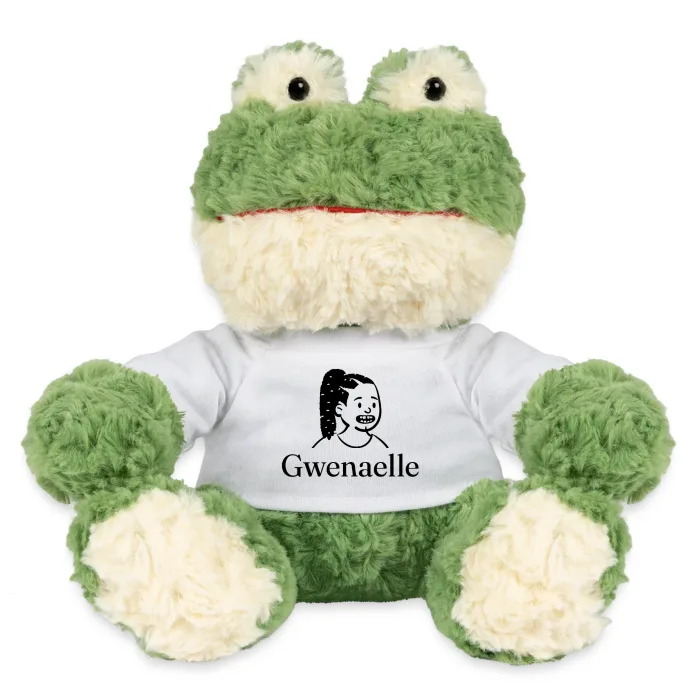 Peluche grenouille personnalisée au prénom Gwenaelle